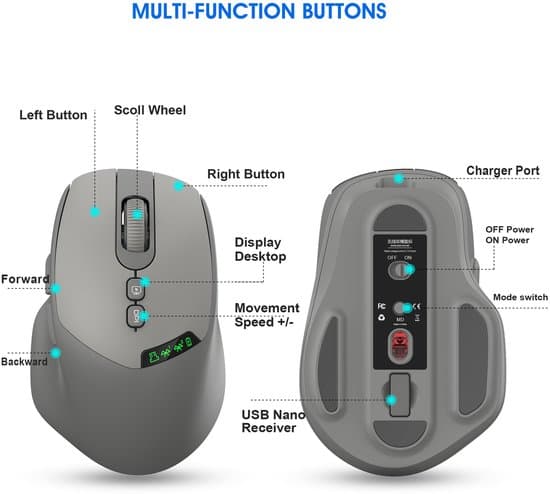 Trådlös mus - Bluetooth & 2.4G - Ergonomisk - Vit