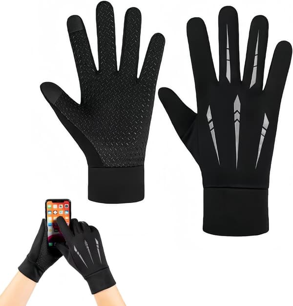Unisex Touchscreen Cykel-/Træningshandsker - Åndbare - Sort