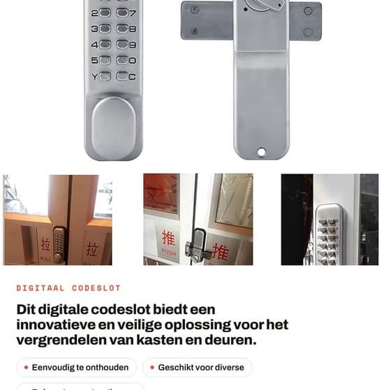 - Kombinationsskabslås - Sikkerhedslås - Unikt kodeord