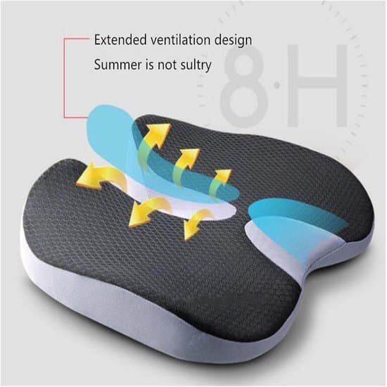 Bilsædehynder Førersæde Memory Foam Pude Fire Sæsoner Egnet til Kontorstol Bilsæde Biltilbehør (Farve: Grå)