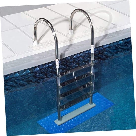 Poolmåtte - Stigebuffermåtte - Poolbeskyttelse - Skridsikkert PVC-materiale - 90x23 cm - Grå
