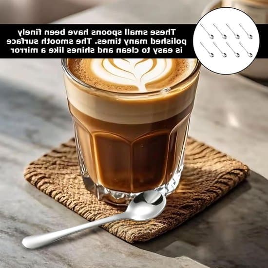 Mini espressoske - Kompakt størrelse 7,4 cm - Rustfrit stål, 8-delt sæt