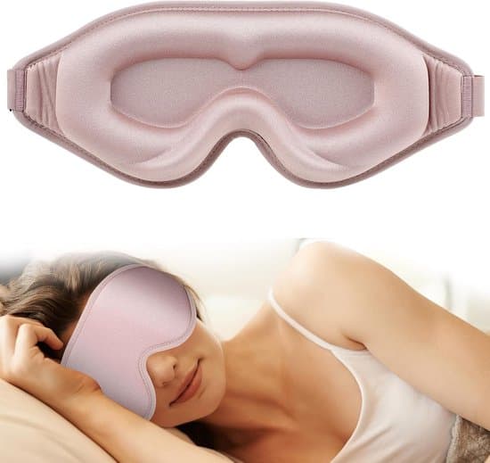 3D silke sovemaske med memoryskum - pink