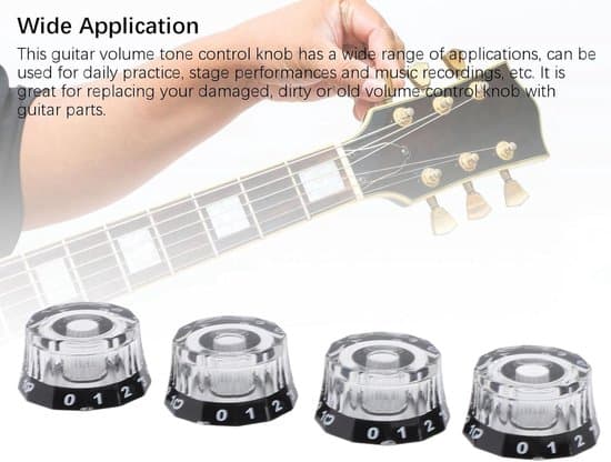Gitarrhastighetskontrollratt, tillverkad av plast, 6 mm innerdiameter, gitarrhastighetskontrollvolymratt, toppen av gitarrratten.