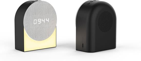 Vækkeur, lampe, Bluetooth-højttaler, hvid støjgenerator, sort