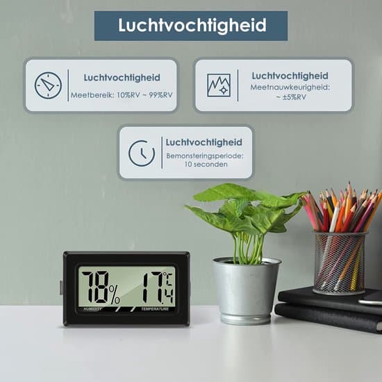 2-pak mini-termometer og hygrometer - Elektronisk digitalt indendørs termometer og hygrometer - Indendørs digitalt termometer