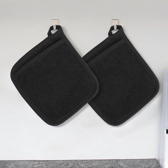 4 varmebestandige bomuldshandsker, ergonomisk greb, maskinvaskbare, 18*18 cm (sort)