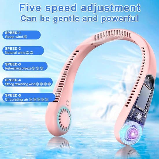 Halsventilator - Halsblæser - Halsventilator - Ansigtsventilator - Halsventilator - Bærbar halsventilator