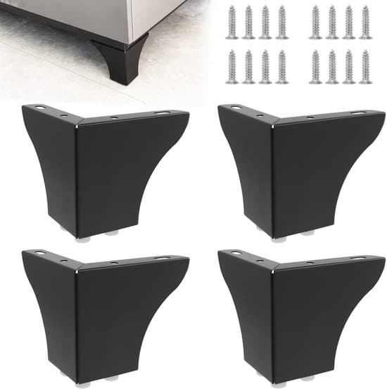 4-delat set - Möbelben i metall - Triangulära möbelben i metall - Möbelben - Bordsdelar