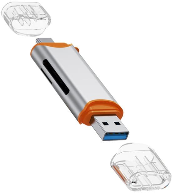 USB 3.0 SD-kortlæser – Type C Micro SD-hukommelseskortadapter til TF SDHC SDXC MMC egnet til MacBook Pro, PC, Samsung, Android, Windows