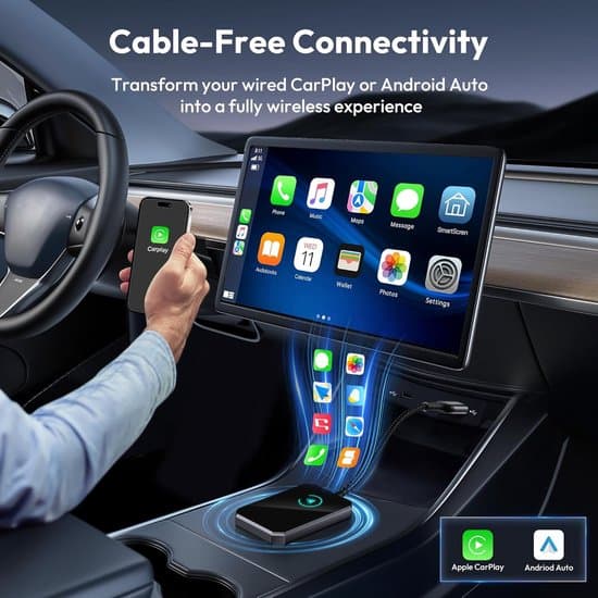 Ny trådlös Bluetooth-adapter, CarPlay-omvandlare för iOS/Android