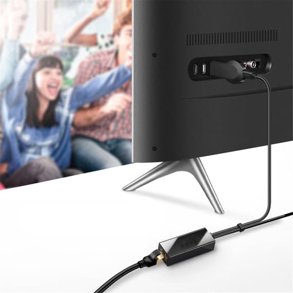 USB 2.0 + USB 5-ben til Ethernet-adapter, USB 2.0 til netværksadapter 100 Mbps, RJ45 TV Internetadapter