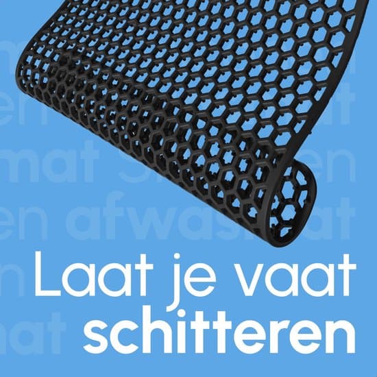 Vaskemåtte - rektangulær - bordskåner - sort - 34,5 x 34,5 cm