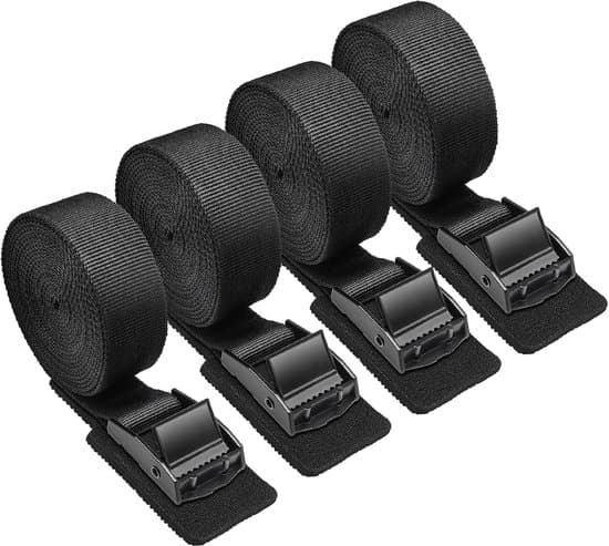 Spændestropper - 4 stropper - 2,5 meter - 250 kg - Sort