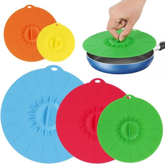 Silikonlock - 5-pack kopplock med sugkopp - Mikrovågssäker