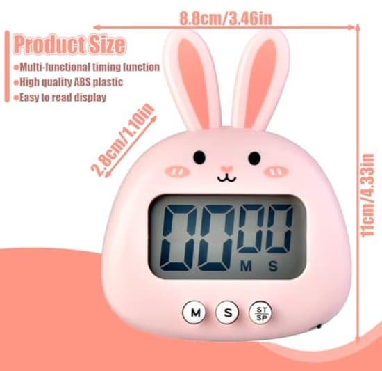 Digital kökstimer - Magnetisk timer, vikbar, med display - Stoppur och kökstimer för bakning och studier