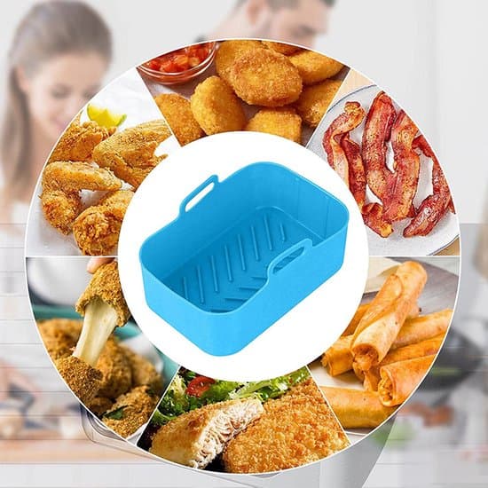 Airfryer silikone bageforme - rektangulære - 2-pak - blå