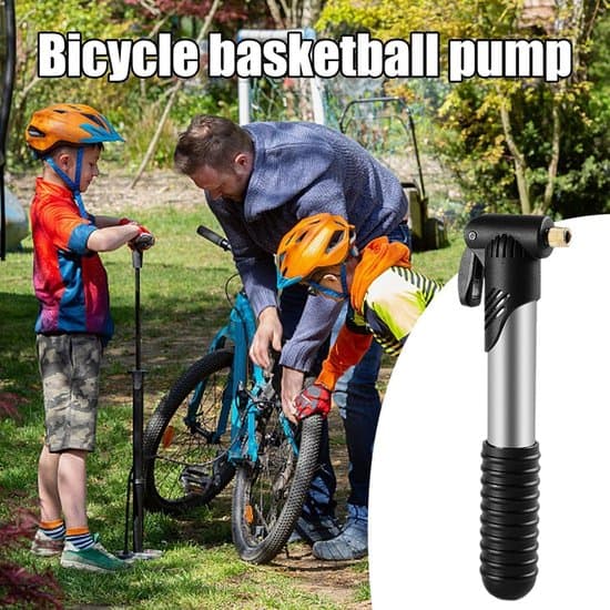 Bærbar cykelpumpe - Minipumpe - Dækpumpe - Rustfrit stål - 20 cm - Sort