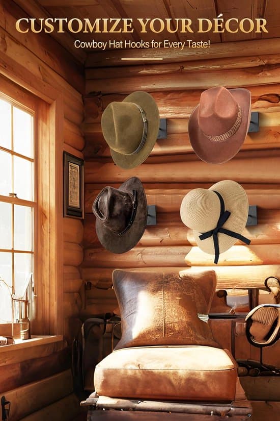 Vægstativ til cowboyhatte - 4 stk. - Sort