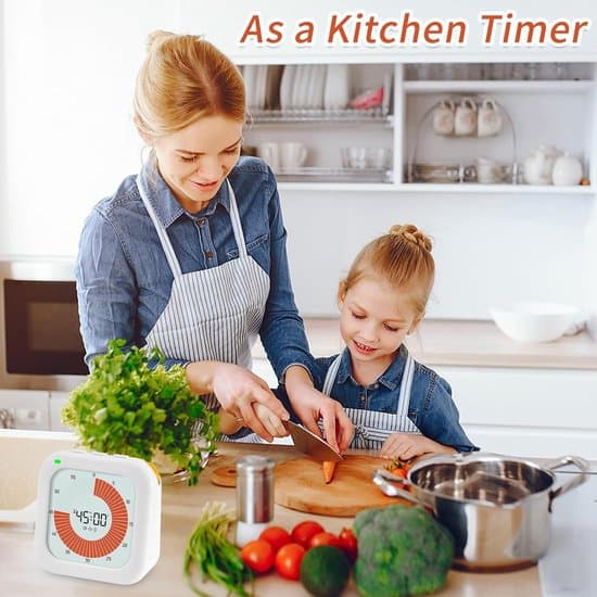 Barnens 60-minuters Pomodoro digitala timer med ljud och ljus