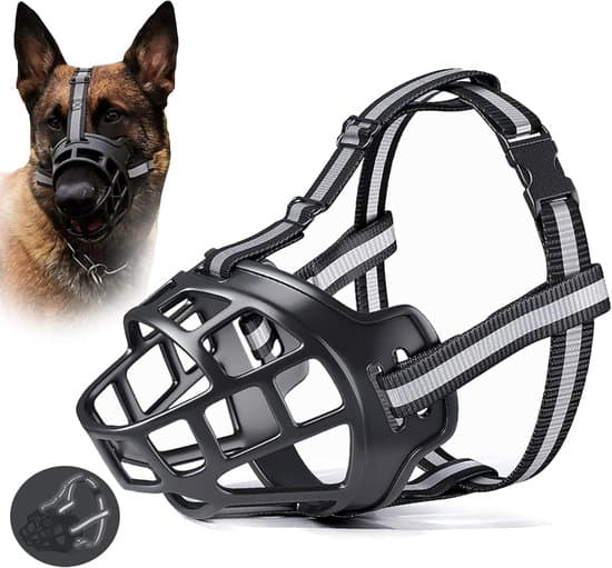 Justerbar 21-26 cm reflekterende hundemundkurv - Sort