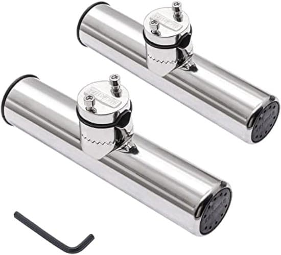Rustfrit Stål Stangholder til Båd - Sæt med 2 - Justerbar 18-26 mm