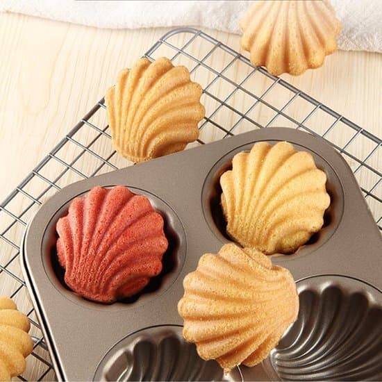Madeleine kage bageforme - 2-delt sæt - 6 huller - Non-stick belægning - Madeleine kage bageforme