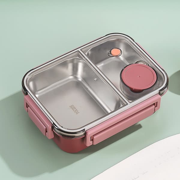 Bento-låda med dubbla fack och bestick