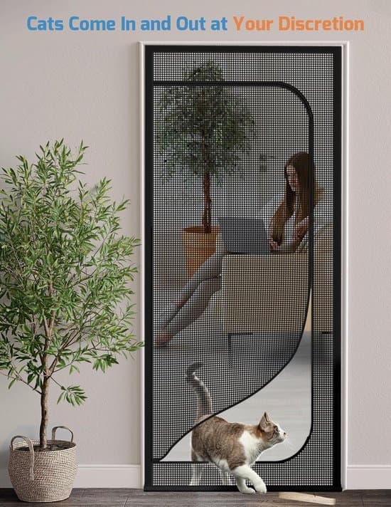 Sort 85x210 cm Anti-Kat Ridsefast Lynlås Netdør
