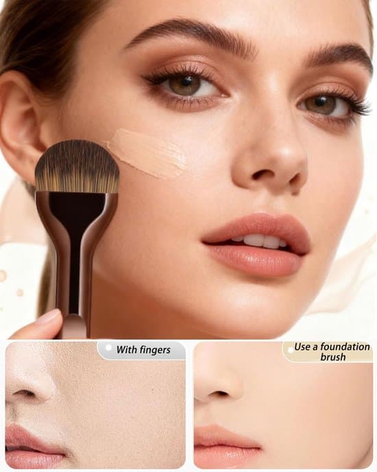 2-delt ultratynd flydende foundation- og concealer-makeupbørstesæt
