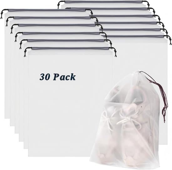 Reseskoväskor - 30-pack - 30 x 40 cm - Vit