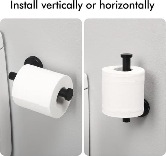 16,3 cm Vægmonteret Toiletpapirholder i Rustfrit Stål - Sort