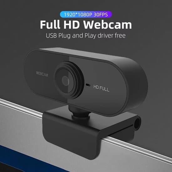 1080P Full HD Professionelt Computerwebcam med Mikrofon til Bærbare og Stationære Computere, Sort