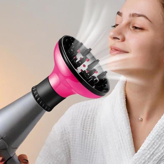 Universal hårtørrermundstykke og diffuser-tilbehør til styling af krøllet hår