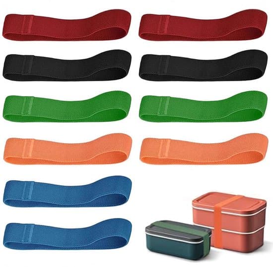 10-pack elastiska band för matlådor, 5 färger