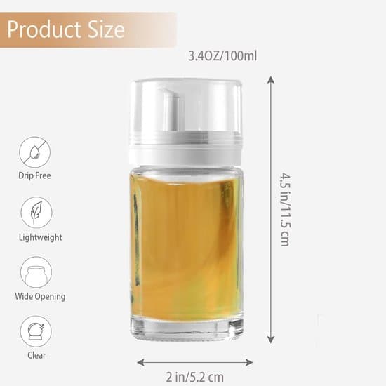 Små glasflaskor för olja och vinäger, Flaskor, 100 ml - läckagesäkra, perfekta för köksbruk