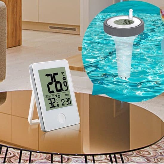 Pooltermometer - Flytande Pooltermometer - Trådlös Flytande Pooltermometer - Flytande Vattentermometer - Vattentermometer med LCD-display