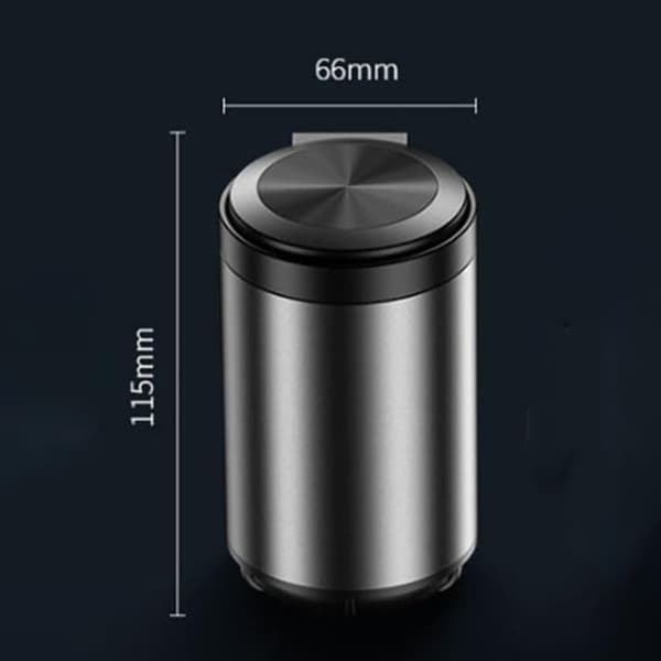 Bilaskfat, cylindrisk design, bärbart bilaskfat, svart.