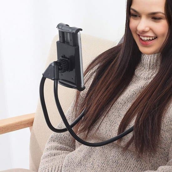 Plus - Universal hals-telefonholder - Dovendyr mobiltelefonholder - Sort