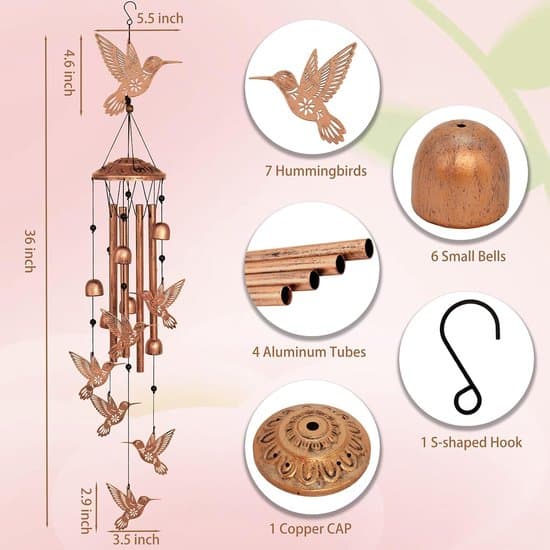 Kolibri vindspel - Koppar - 1 cm