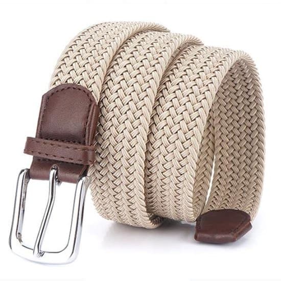 Bælte - Elastisk linning - Unisex vævet elastisk linning - Bredde 3,4 cm - Længde 125 cm - Kaffebrun