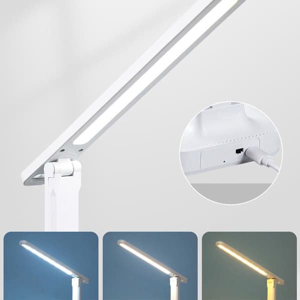 LED Skrivebordslampe - Sammenfoldelig - Brugervenlig Belysning - USB Genopladelig - Moderne Design