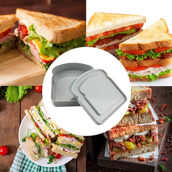 Bærbar toast sandwich boks (2-pak) - Grå