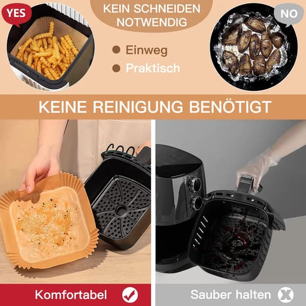 100 ark non-stick bagepapir til airfryere og ovne