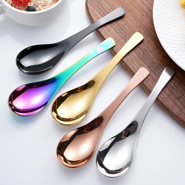5-delt suppeske-sæt i rustfrit stål, til suppe, ris, te, mælk, kaffe og desserter, 16 cm (flere farver)