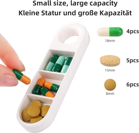 3-delat dagligt bärbart pilleraskset - Vit/Grå/Rosa