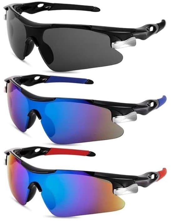 Polariserade sportglasögon - 3-pack - röd, blå, svart