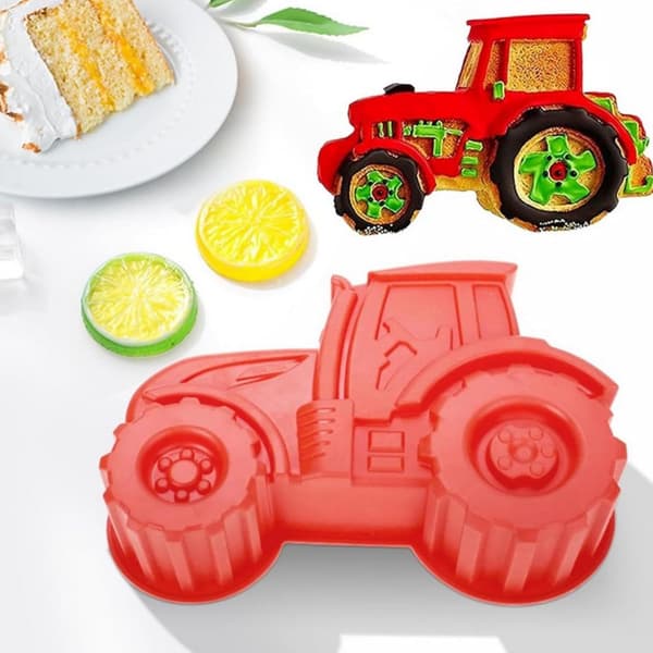 3D Traktor Køretøj Silikone Kageform, Børnefødselsdag Brød- og Isbageform
