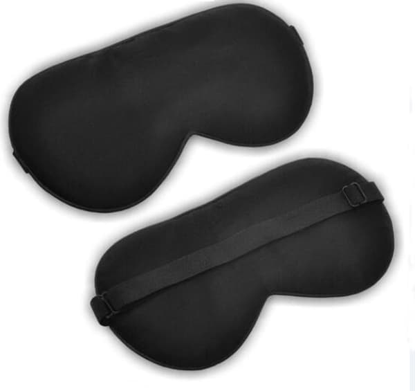 Sovemaske med justerbart pandebånd, designet til lysblokerende søvn, sort.