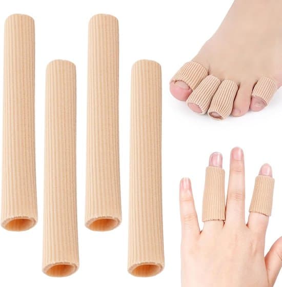 Tåskydd i silikon - anpassningsbara storlekar - 4-pack - beige